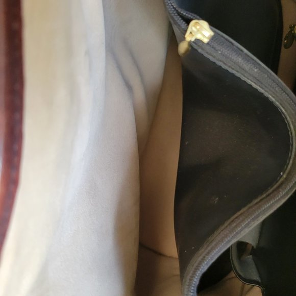 BRAHMIN Bucket Shoulder Bag Black/Brown Medium Croc Pattern Leather - Picture 9 of 12